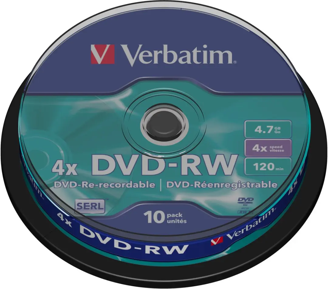 Verbatim 43552 DVD-RW 4.7GB - 10 Stuks