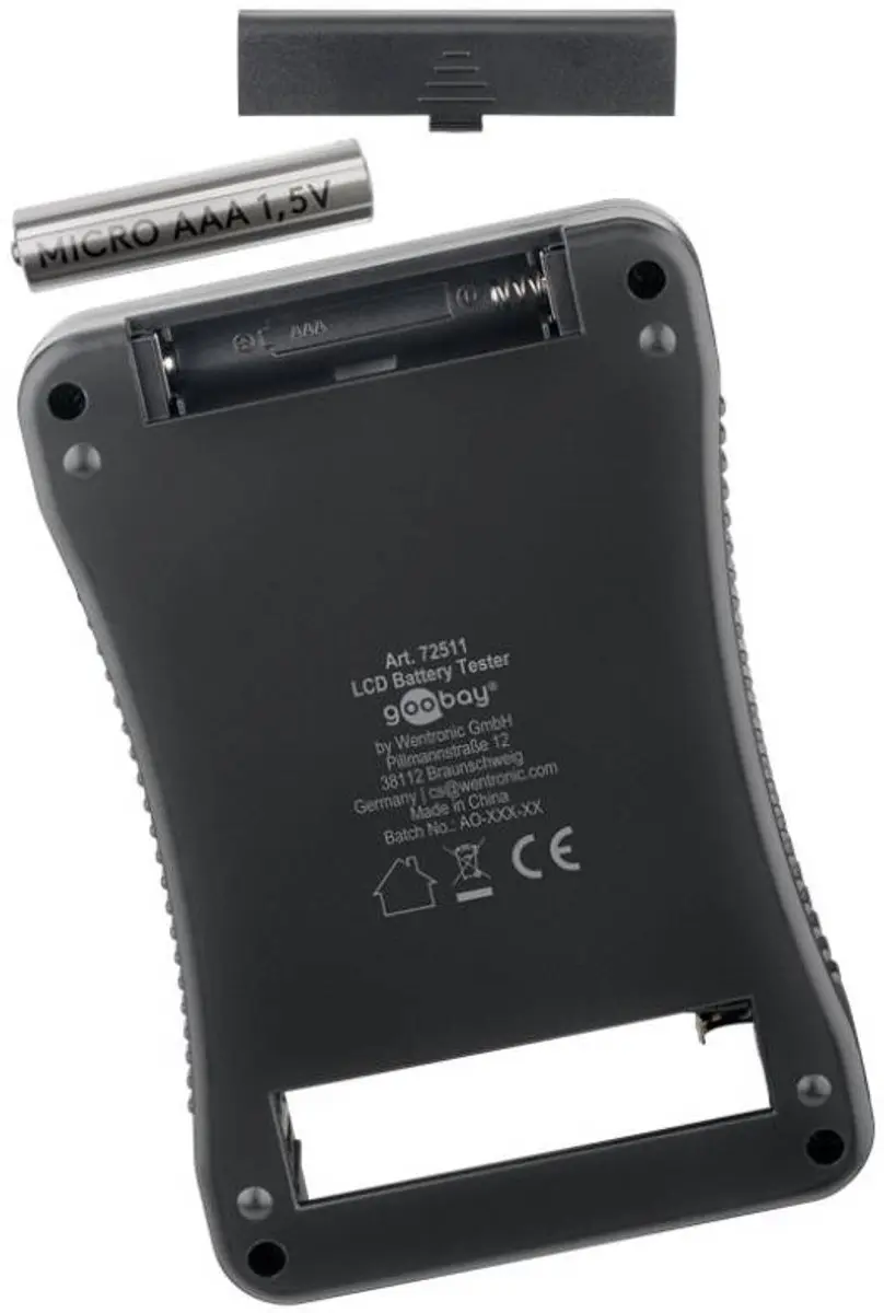 Goobay Batterijentester met LCD-display - Zwart