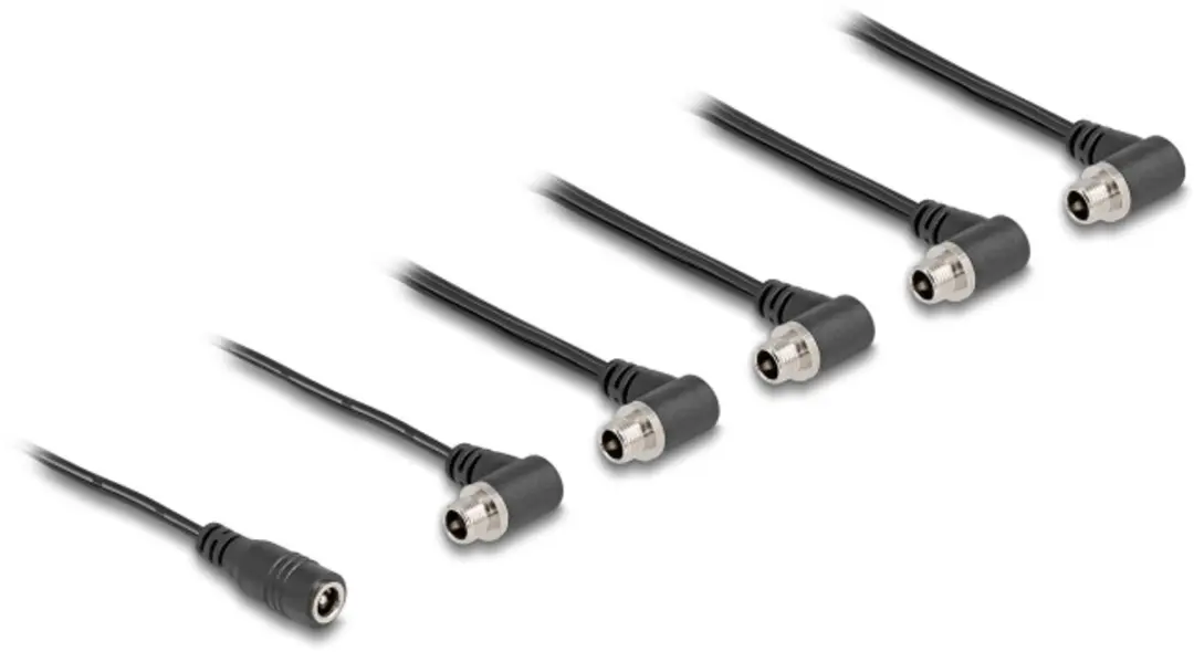 Delock DC Kabel Splitter 5x Vrouwelijk 5.5x2.1mm - Zwart