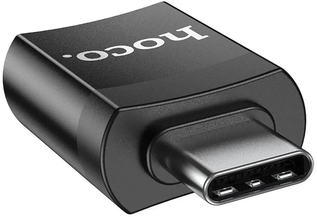 Hoco UA17 USB-C naar USB-A Adapter - Zwart