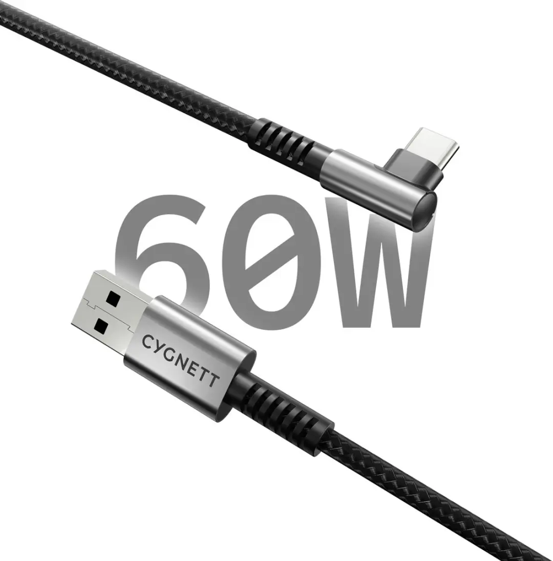 Cygnett USB-A naar USB-C Kabel 1m - Zwart