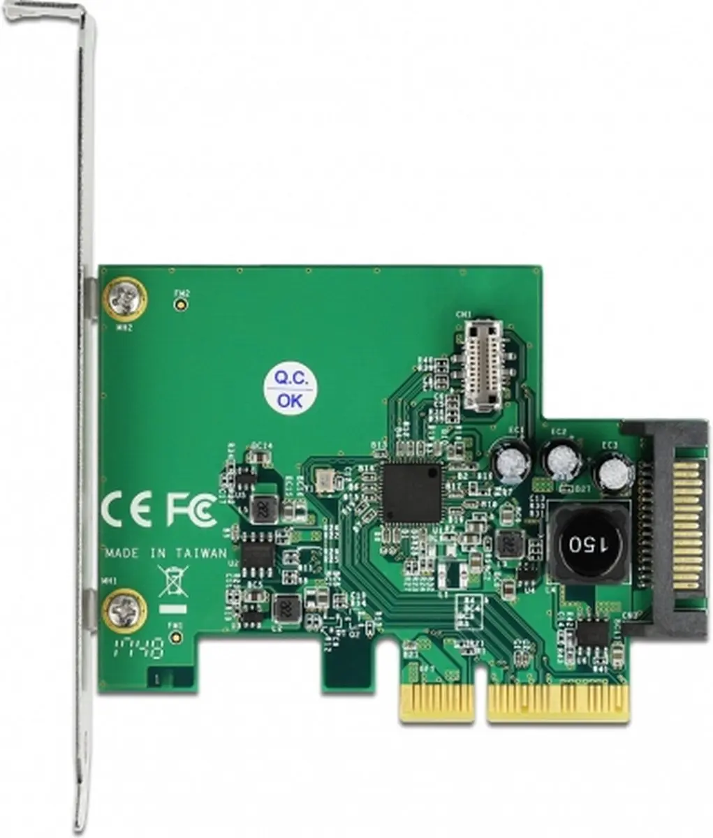Delock PCIe Kaart USB 3.2 Gen 2 Key B 20-pins - Groen/Grijs