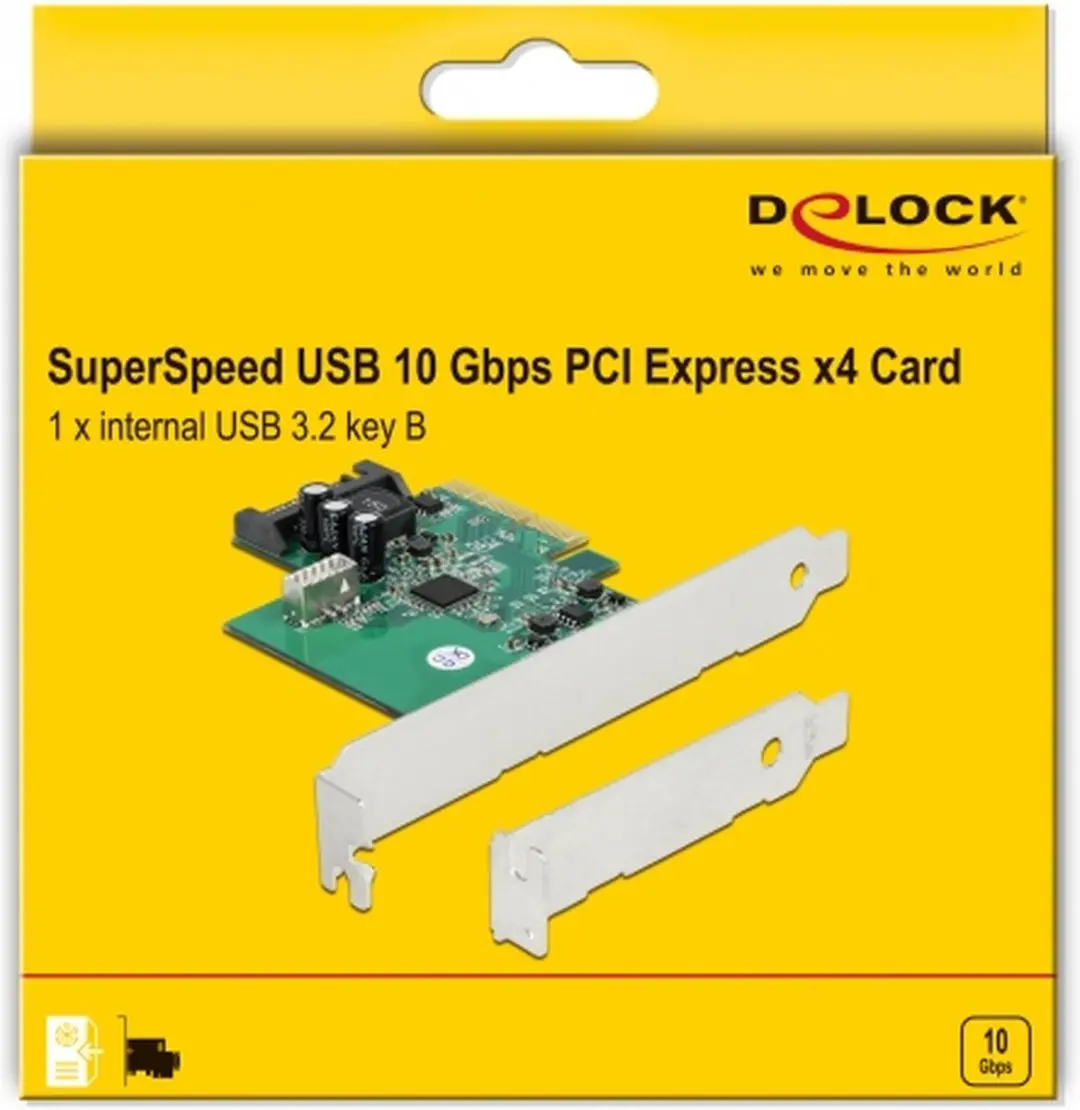 Delock PCIe Kaart USB 3.2 Gen 2 Key B 20-pins - Groen/Grijs