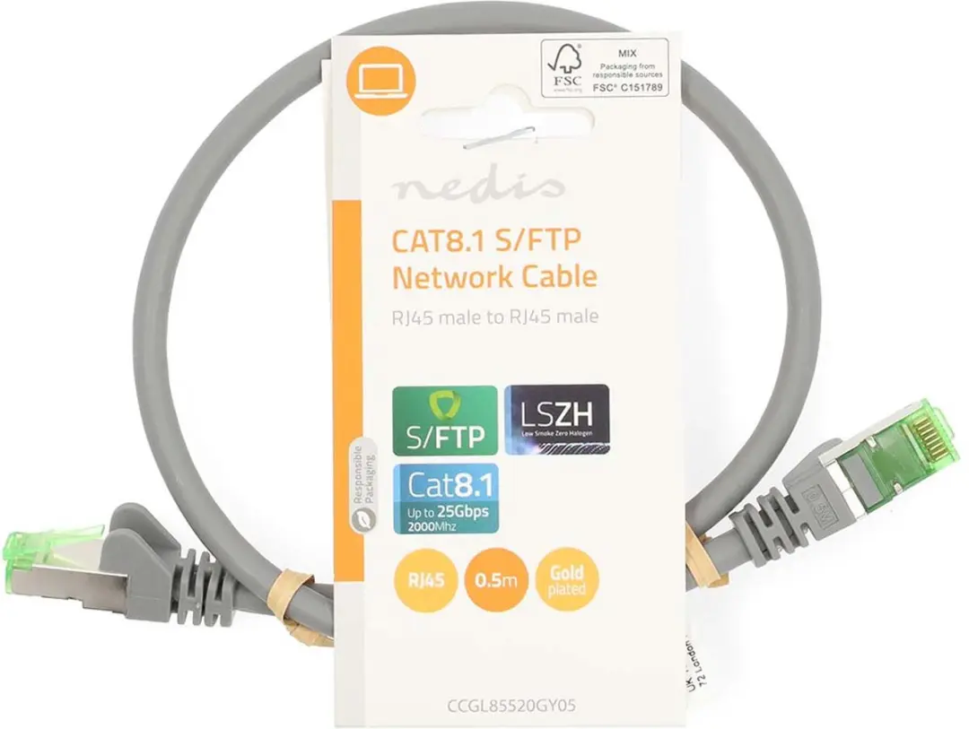 Nedis Cat 8.1 Netwerkkabel RJ45 0.5m - Grijs
