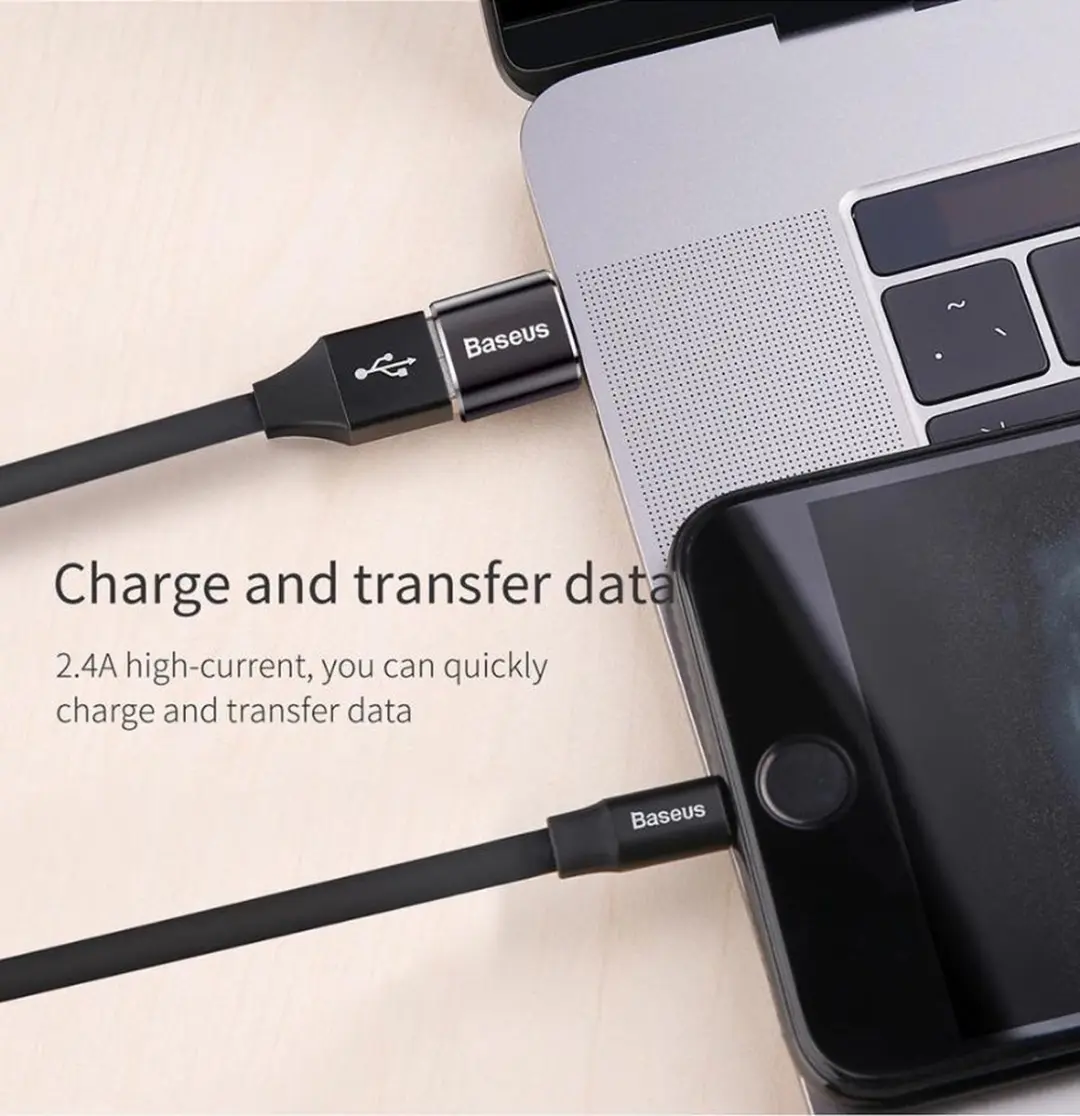 Baseus USB-C naar USB-A Converter CATOTG-A01 - Zwart