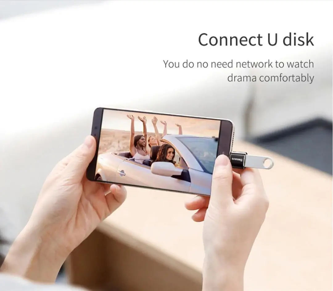 Baseus USB-C naar USB-A Converter CATOTG-A01 - Zwart