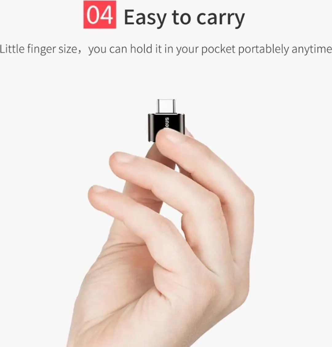Baseus USB-C naar USB-A Converter CATOTG-A01 - Zwart