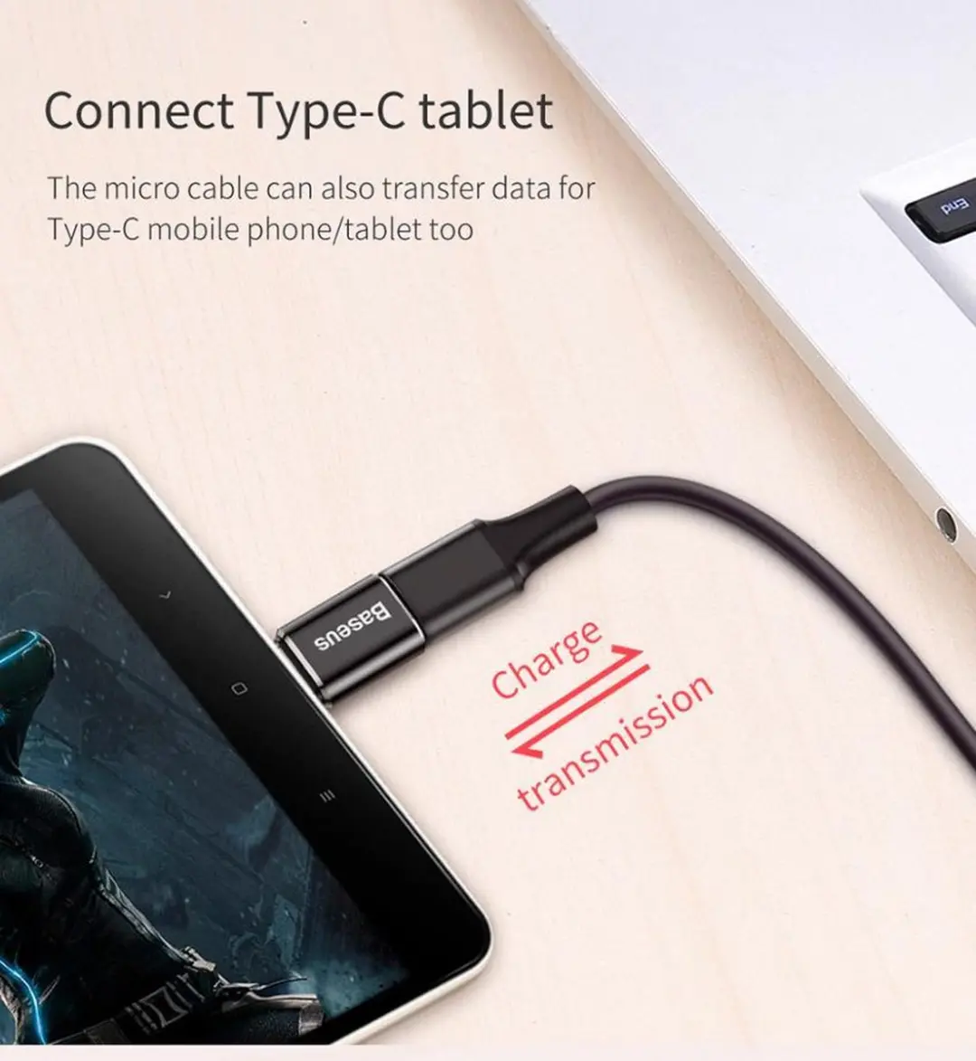Baseus USB-C naar USB-A Converter CATOTG-A01 - Zwart