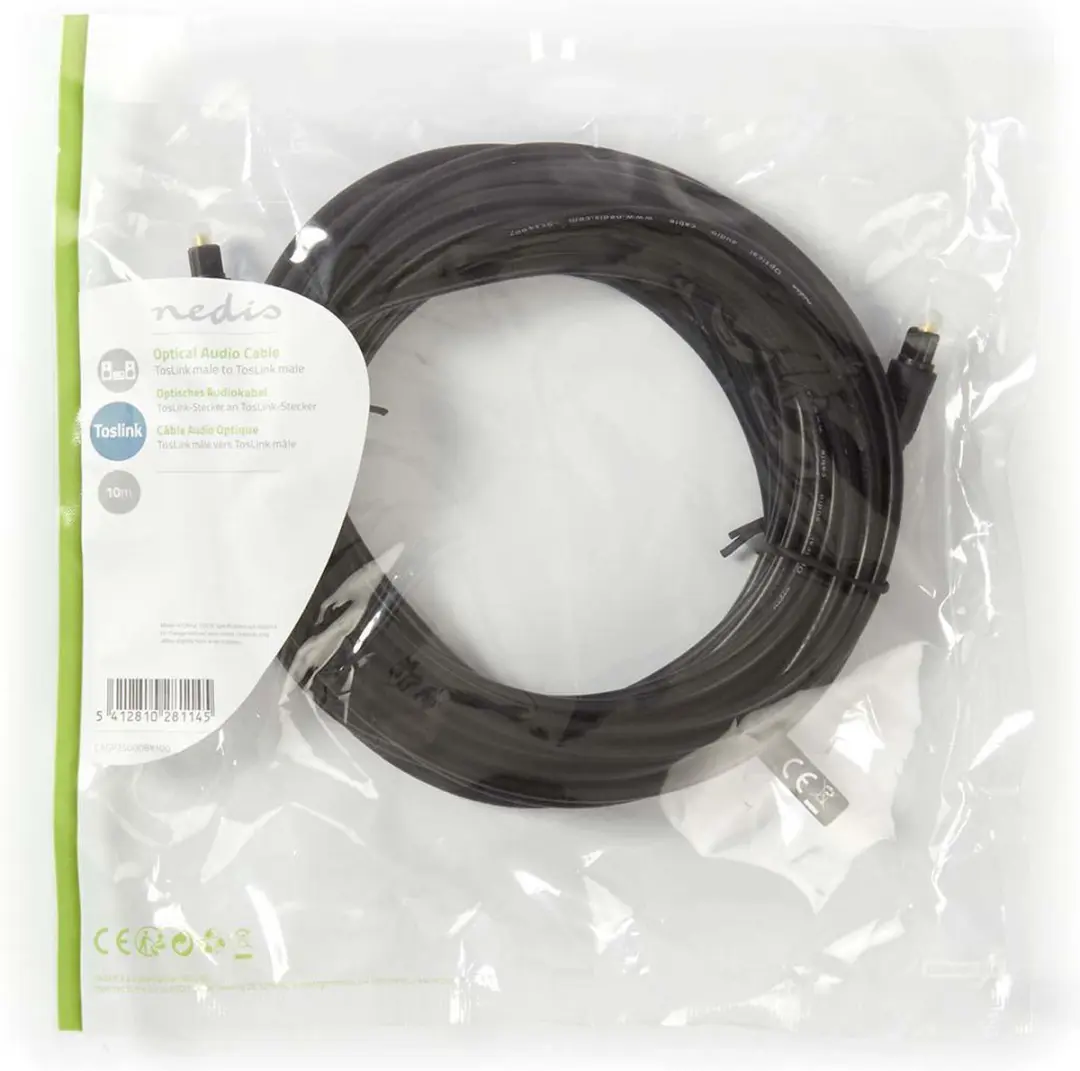 Nedis Optische Audiokabel CAGL25000BK100 - 10m - Zwart