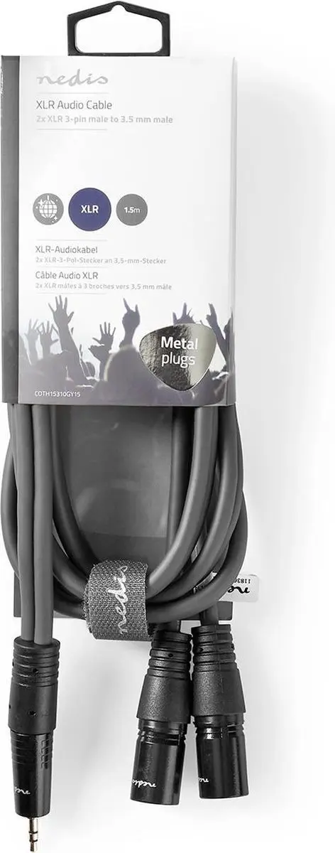 Nedis Gebalanceerde Audiokabel XLR 3-Pins 1.5m - Donkergrijs