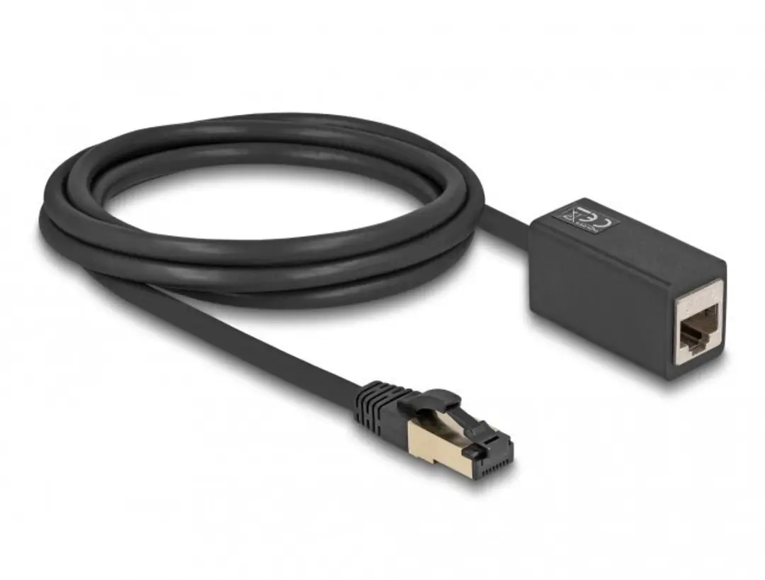 Delock Netwerkverlengkabel Cat.8.1 S/FTP RJ45 - 2m - Zwart