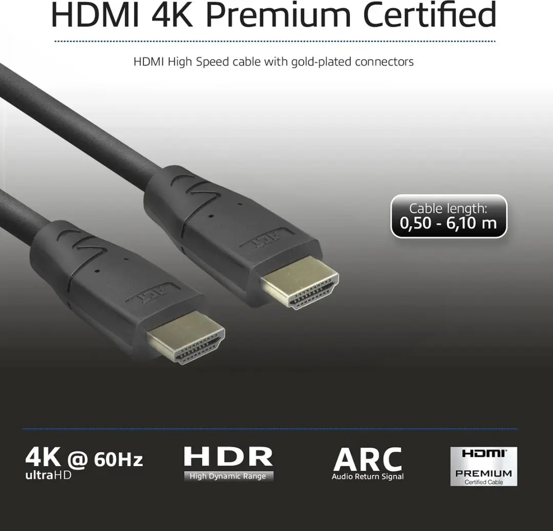 ACT HDMI Kabel 6,1m AK3947 - Zwart