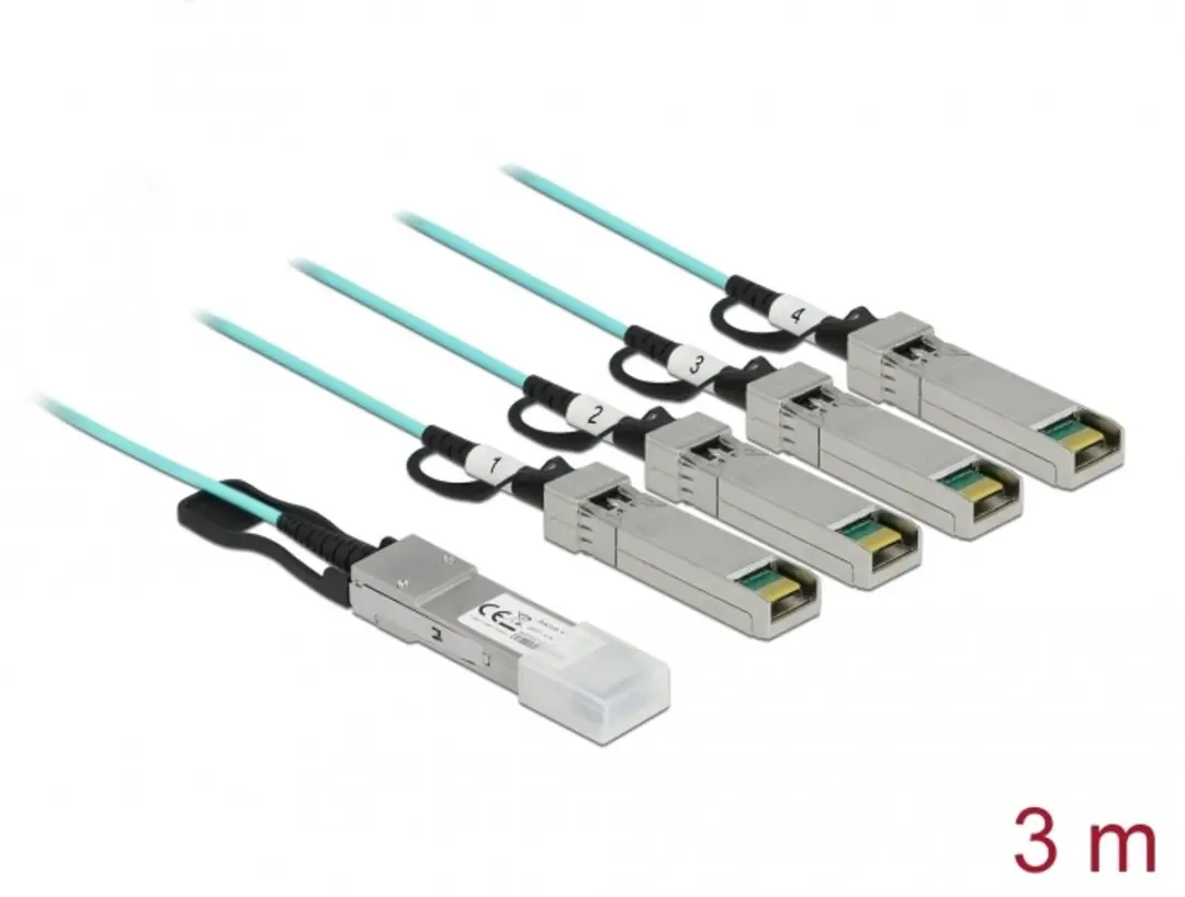 Delock QSFP+ naar 4xSFP+ Actieve Kabel 3m
