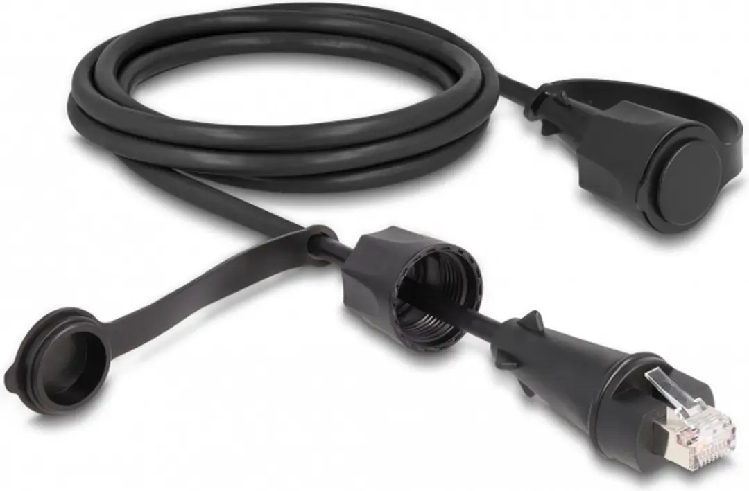 Delock Cat.6 STP RJ45 Kabel 2m - IP68 - Zwart