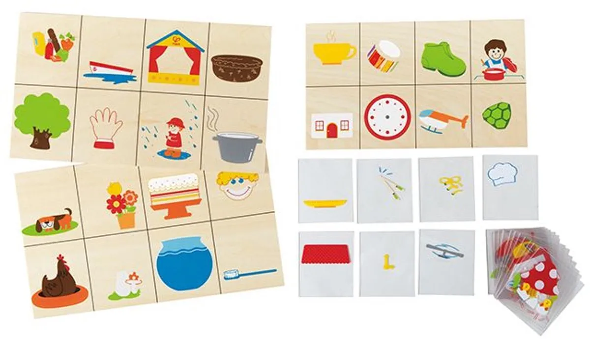 Hape Combino 407152 - Geel - 3 Spelborden & 24 Kaartjes