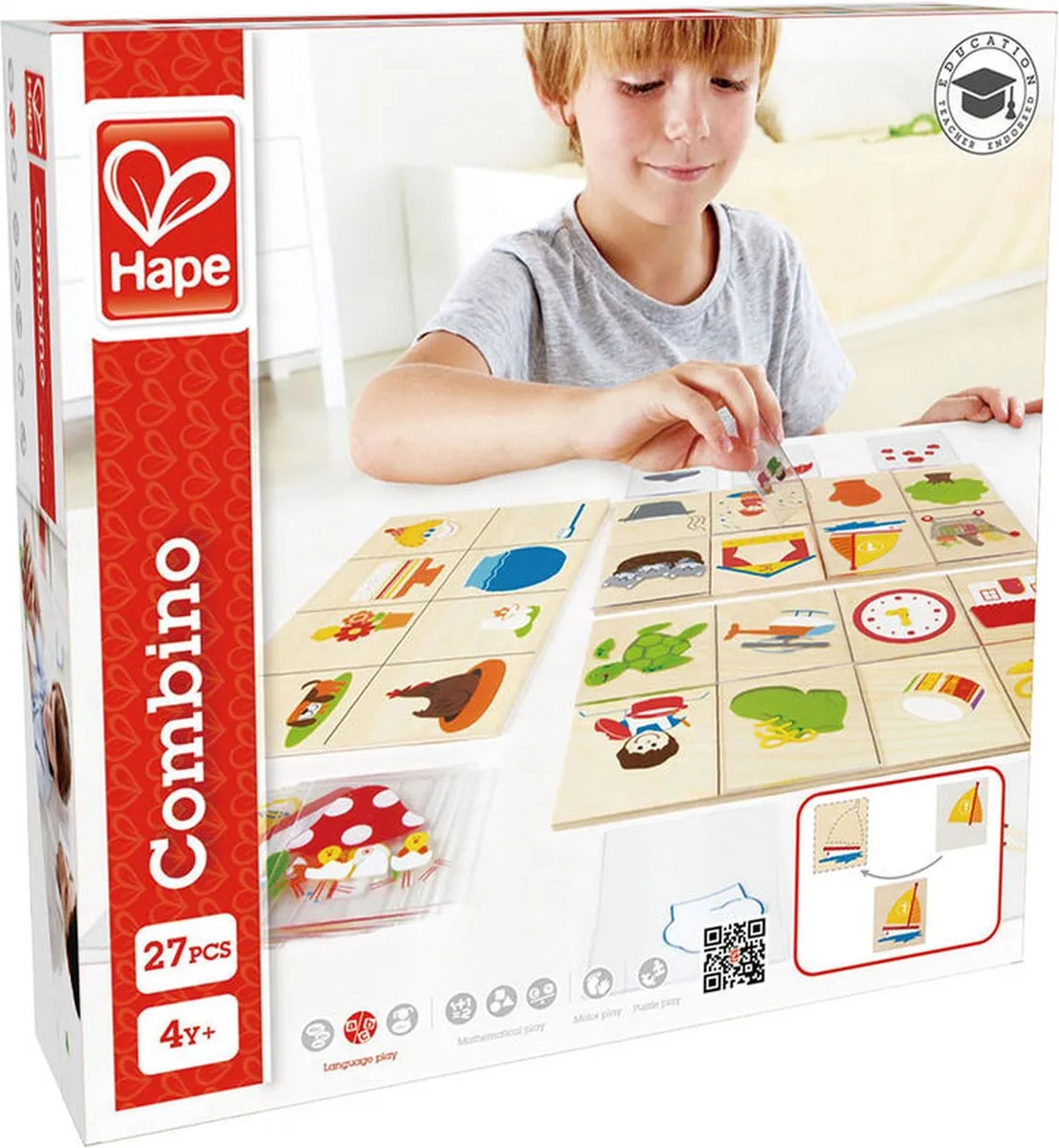 Hape Combino 407152 - Geel - 3 Spelborden & 24 Kaartjes - afbeelding 6 van 6