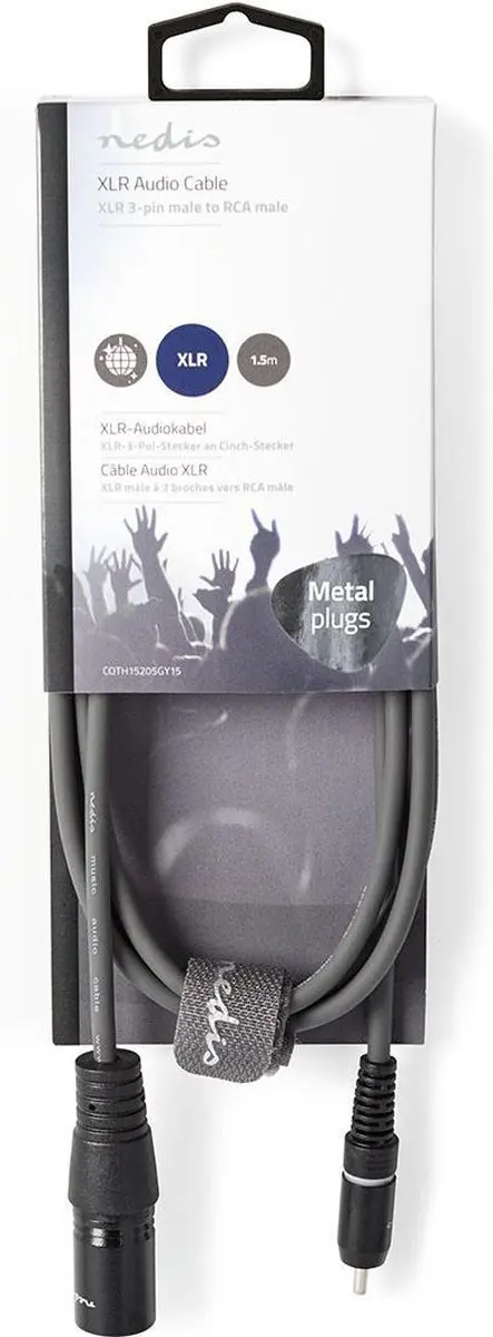 Nedis XLR naar RCA Audiokabel 1.5m - Donkergrijs