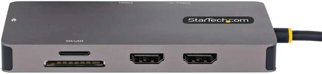Startech 120B-USBC-MULTIPORT USB-C Multiport Adapter - Dual HDMI 4K - 2x USB - Zwart-Grijs