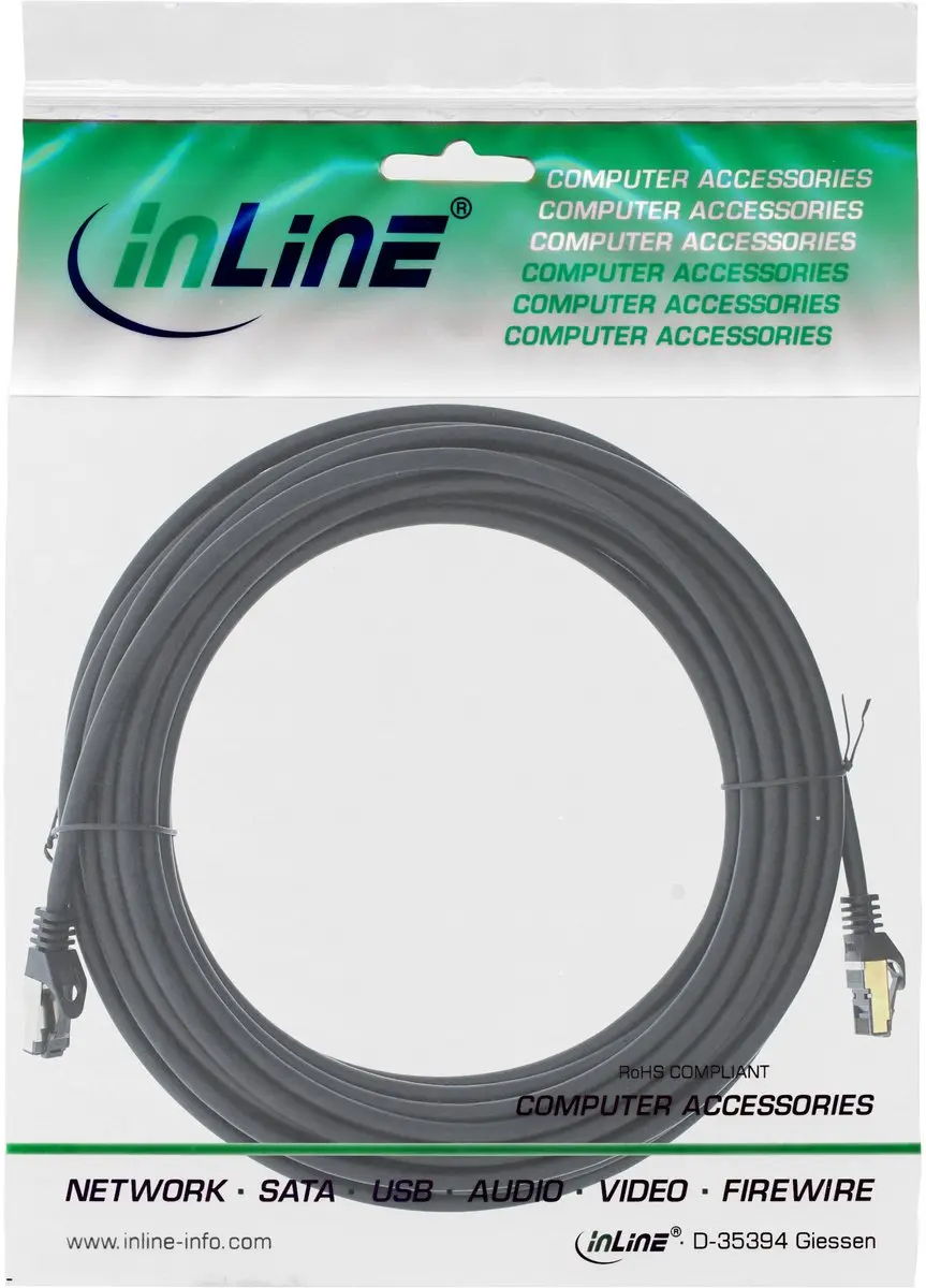InLine S/FTP CAT8.1 Netwerkkabel 40Gbps - 7,5m - Zwart