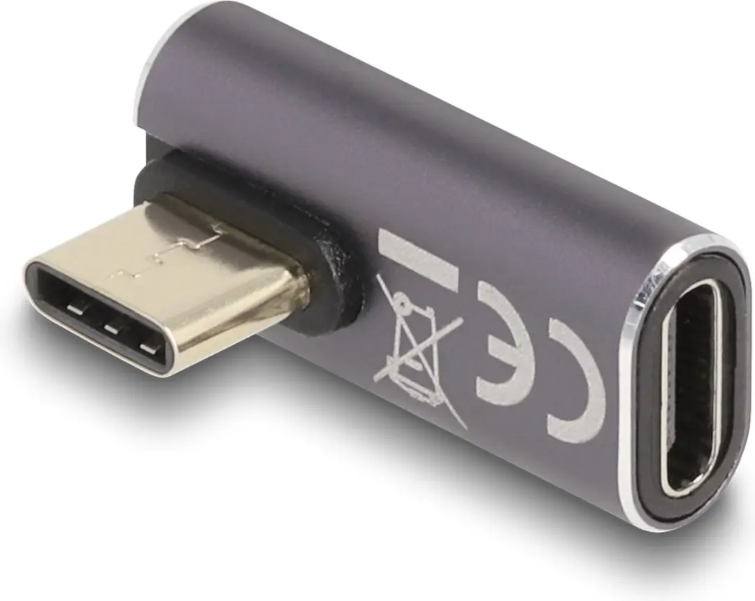 Delock USB-C Haakse Adapter USB4 40Gbps PD 100W 8K60Hz