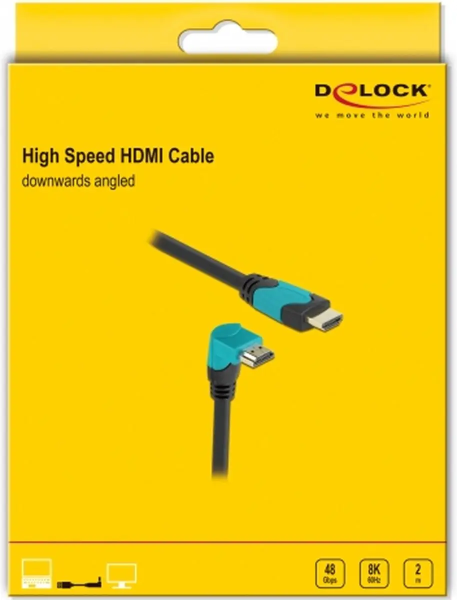 Delock HDMI Kabel 2.1 8K 60Hz HDR 2m - 90° Haaks