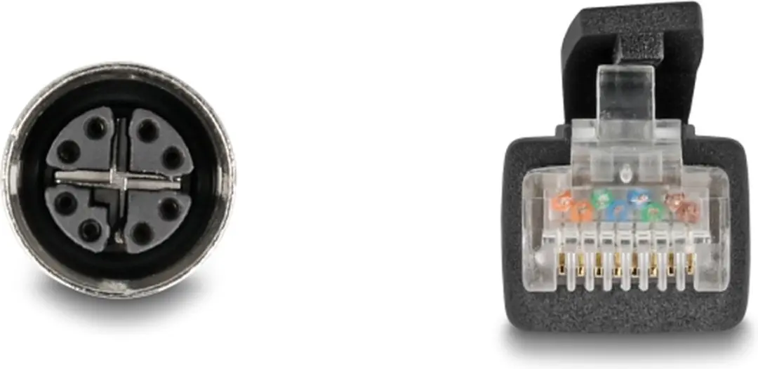 Delock M12 8-pins X-gecodeerd Industriële Netwerkkabel CAT5e 2m - Zwart