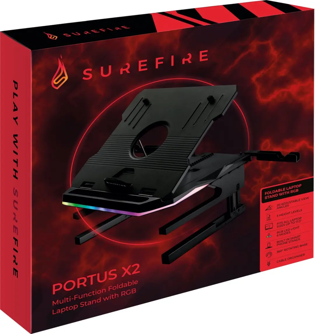 Portus X2 Universeel Verstelbare Laptop Standaard met RGB