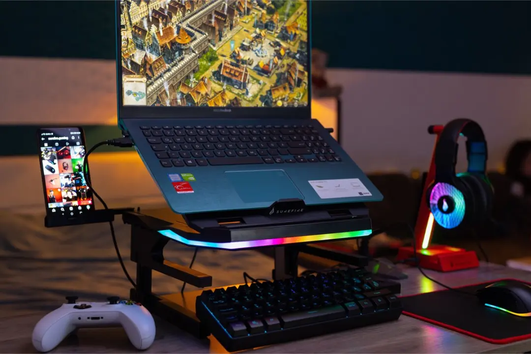 Portus X2 Universeel Verstelbare Laptop Standaard met RGB
