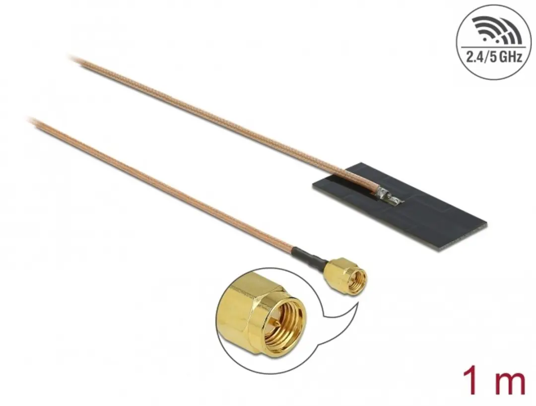 Delock WLAN Antenne SMA 0.5-1.2 dBi RG-178 1m