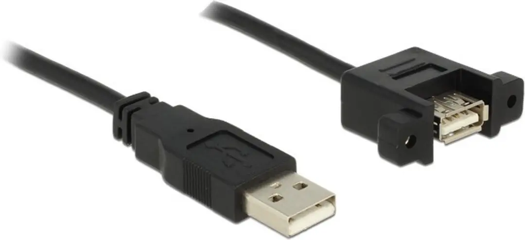 Delock USB 2.0 A Male naar A Female Kabel 1m - Zwart