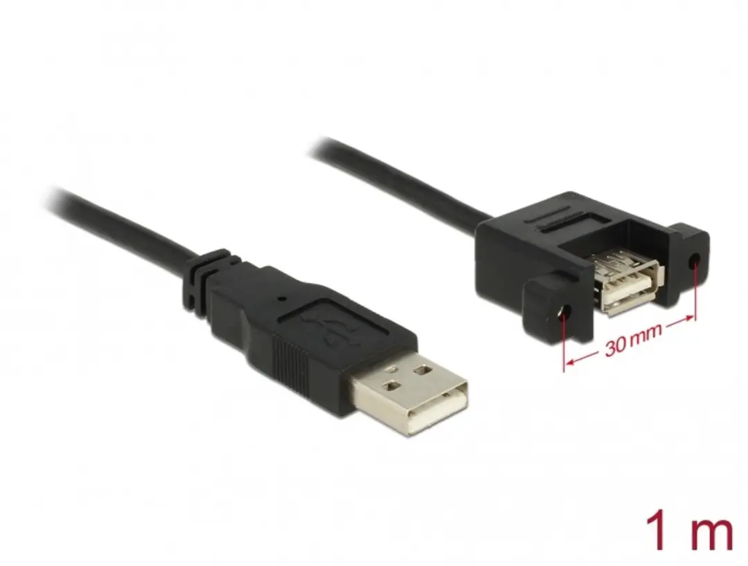 Delock USB 2.0 A Male naar A Female Kabel 1m