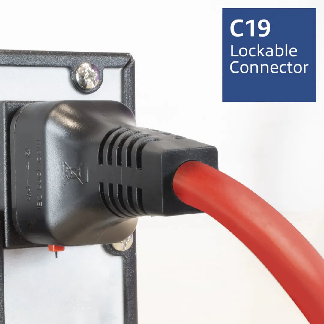 ACT Netsnoer C19-C20 Dual Locking - 2m - Rood