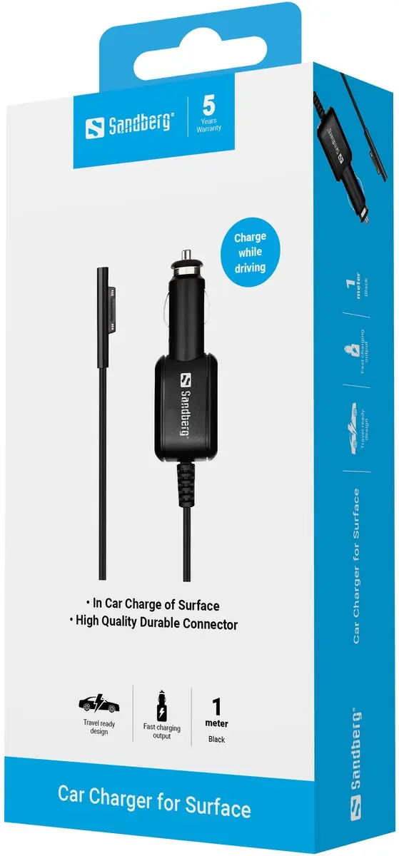 Sandberg 441-00 Car Charger Surface Pro - Zwart