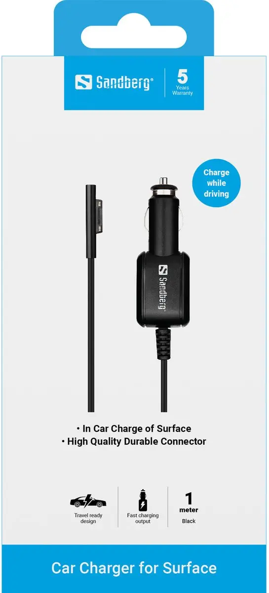 Sandberg 441-00 Car Charger Surface Pro - Zwart