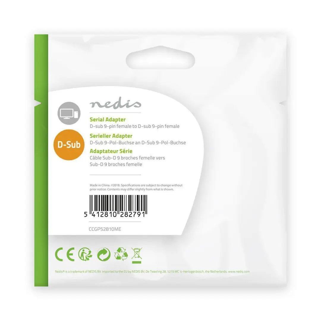 Nedis CCGP52810ME Seriële Adapter D-SUB 9-Pins - Vernikkeld Metaal
