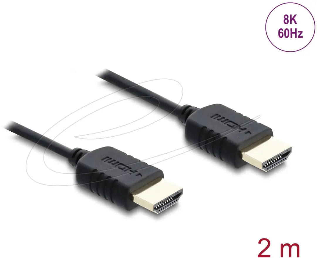 Delock Coaxiale HDMI Kabel 8K 60Hz 48Gbps - 2m - Zwart