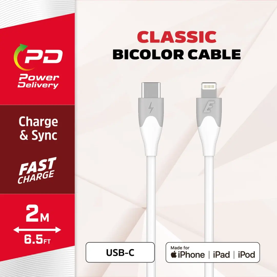 Energizer C61CLNKWH4 USB-C naar Lightning Kabel 2m - Wit - afbeelding 2 van 2