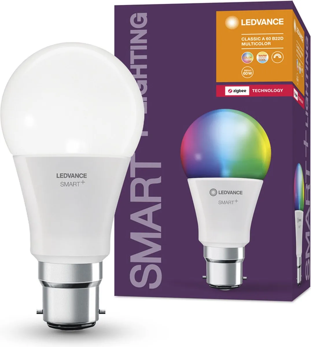 LEDVANCE Smart+ A60 B22D RGBW 9W - Mat - afbeelding 3 van 6