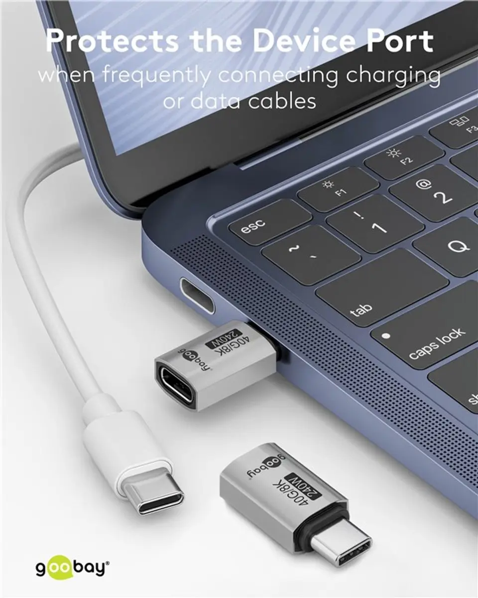 Goobay USB-C Poortbeschermer 74447 - USB4 40Gbps - 8K 60Hz - Grijs