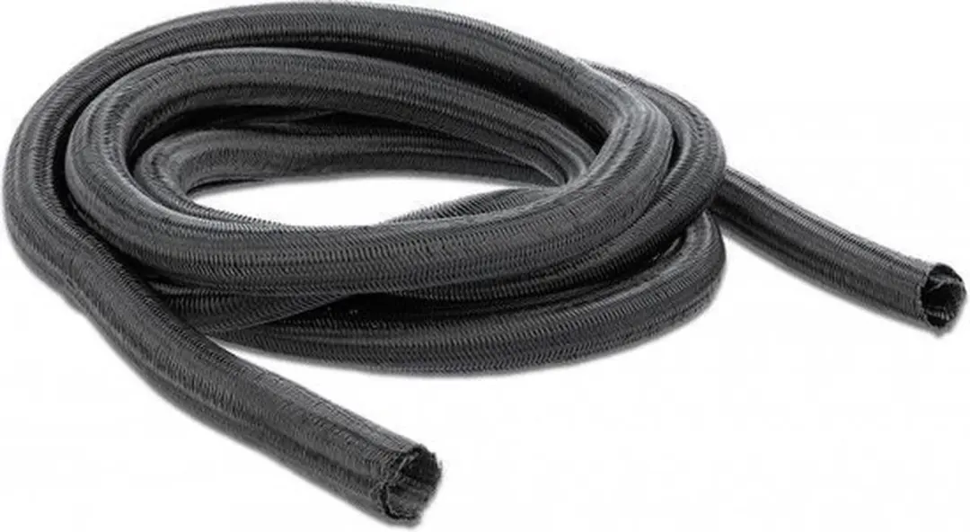 Delock Gevlochten Kous 2m x 9mm - Zwart