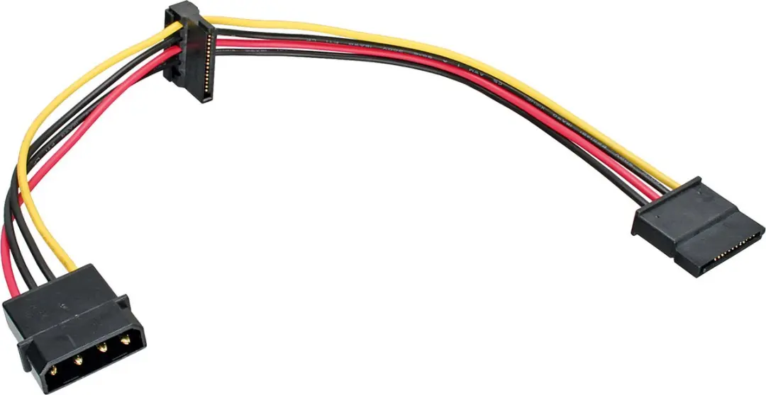 InLine Molex 2x SATA Splitter 0,30m - Wit