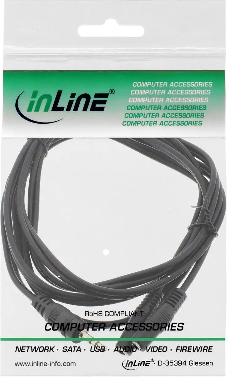 InLine 3,5mm Jack Audio Splitter 2x - 5m - Zwart