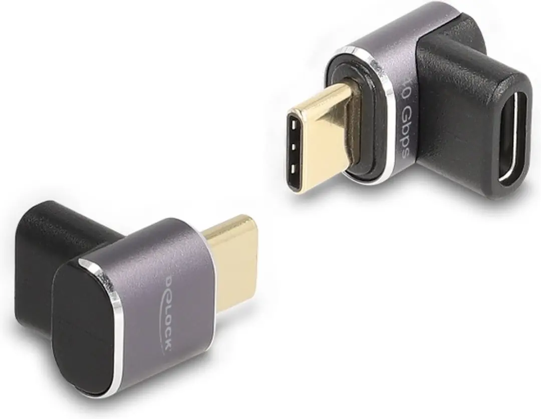Delock USB4 USB-C Haakse Adapter 40Gbps 100W 8K60Hz - Grijs