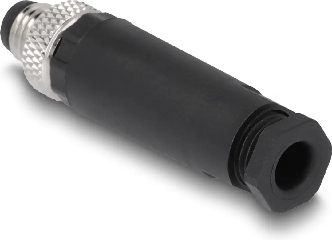 Delock M8 A-coded 4-pin Male Connector - Zwart