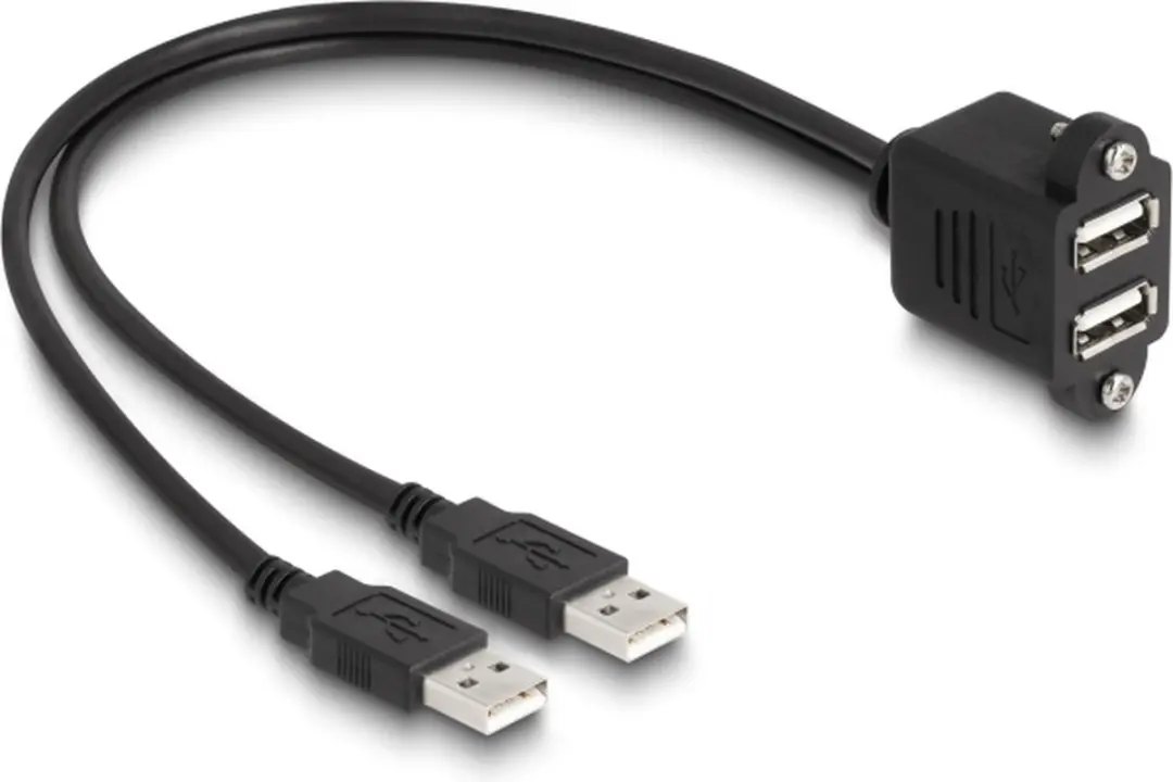 Delock USB 2.0 Kabel A-male naar 2x A-female 1m - Zwart