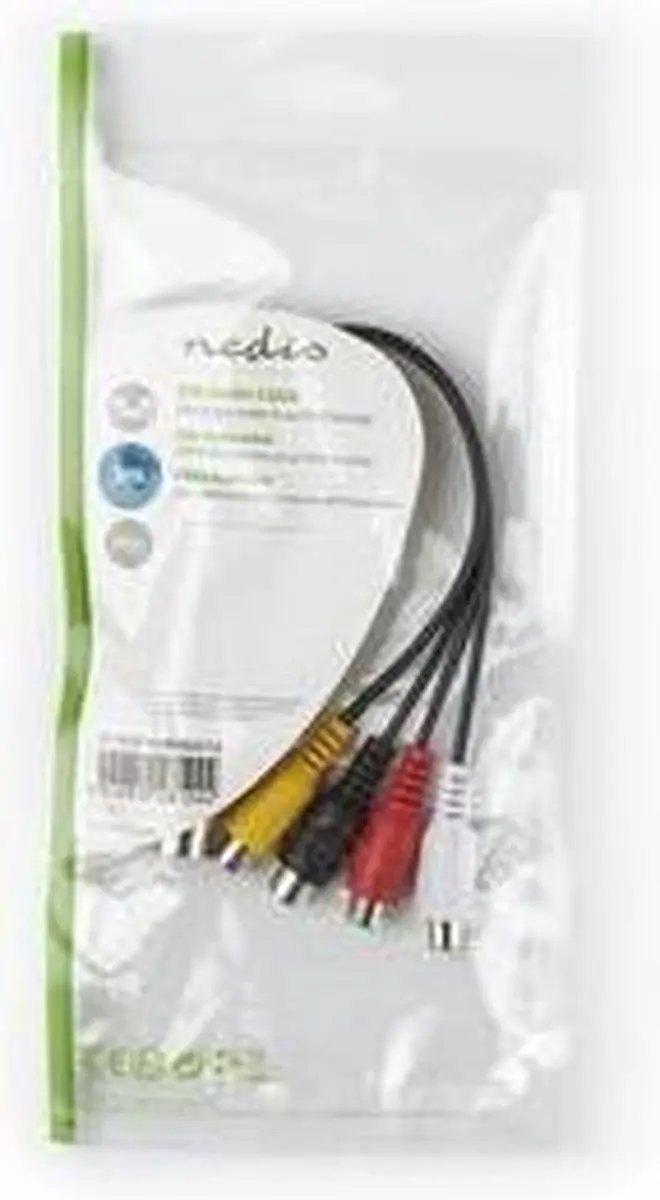 Nedis DIN-Audiokabel 4xRCA Male - 0.20m - Zwart