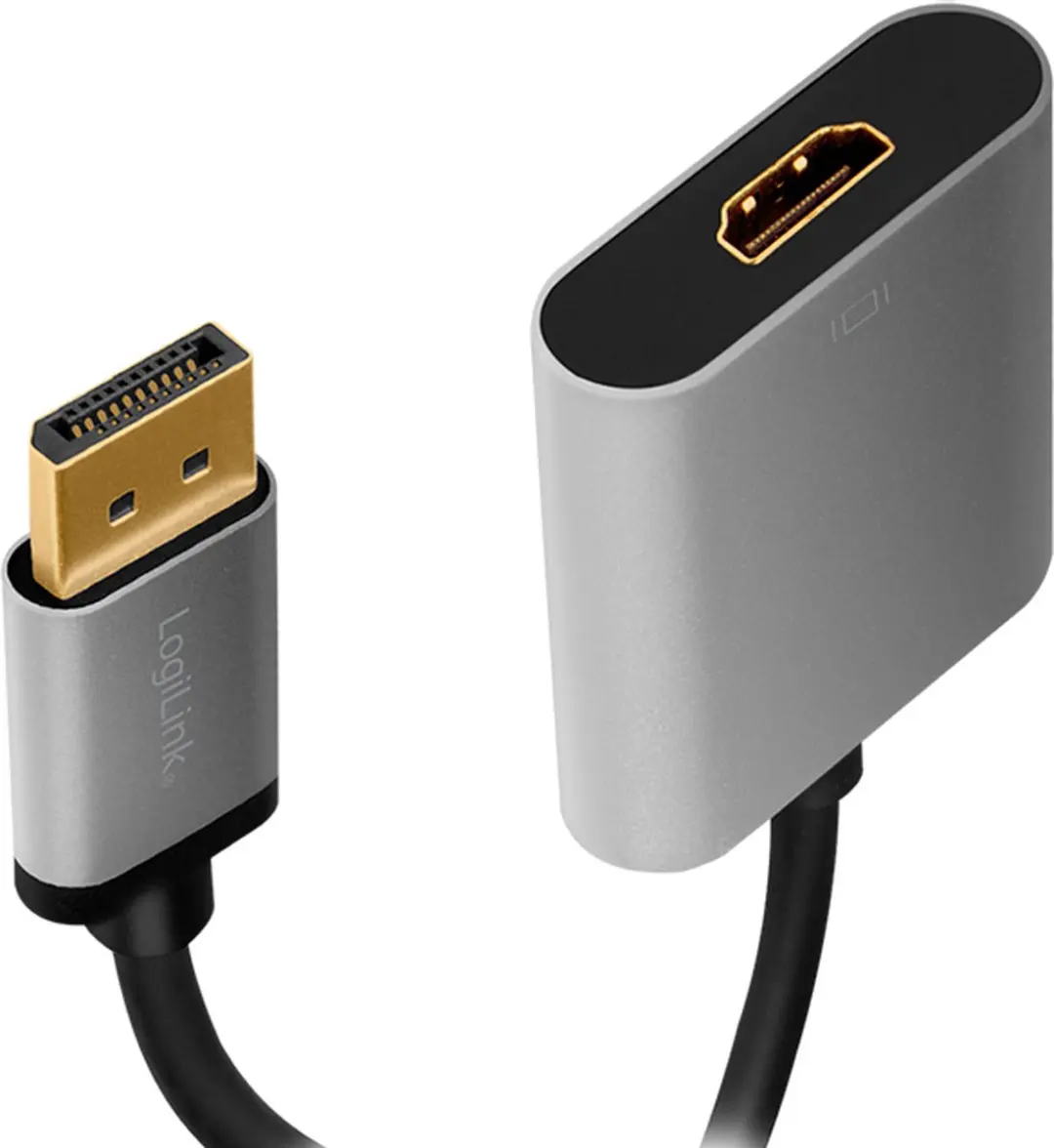 Logilink CDA0108 DisplayPort naar HDMI Kabel - 0,15m - Zwart/Grijs