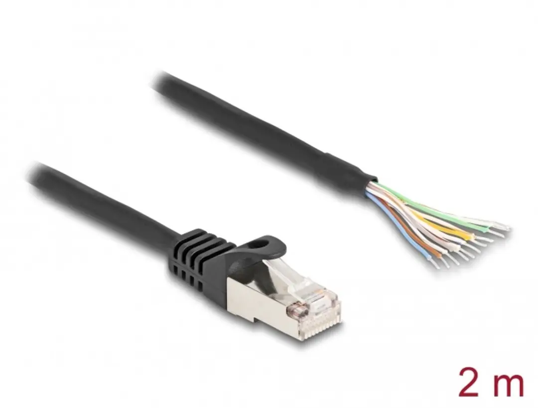 Delock RJ50 Kabel S/FTP 2m - Zwart