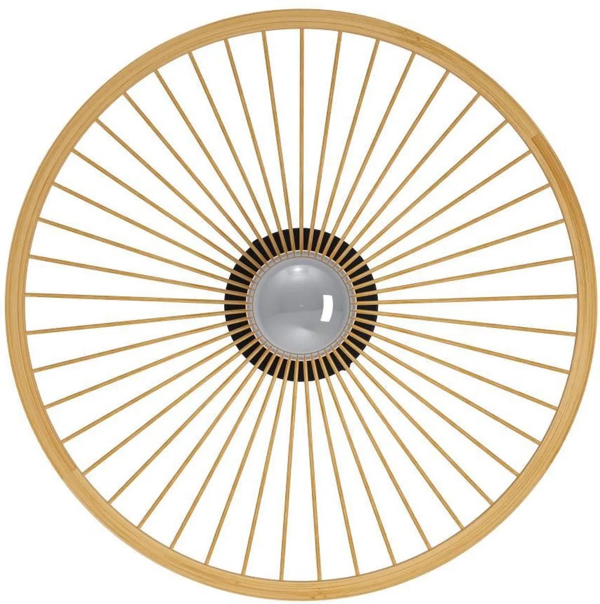 Eglo Leominster Plafondlamp Ø45cm - Zwart/Hout