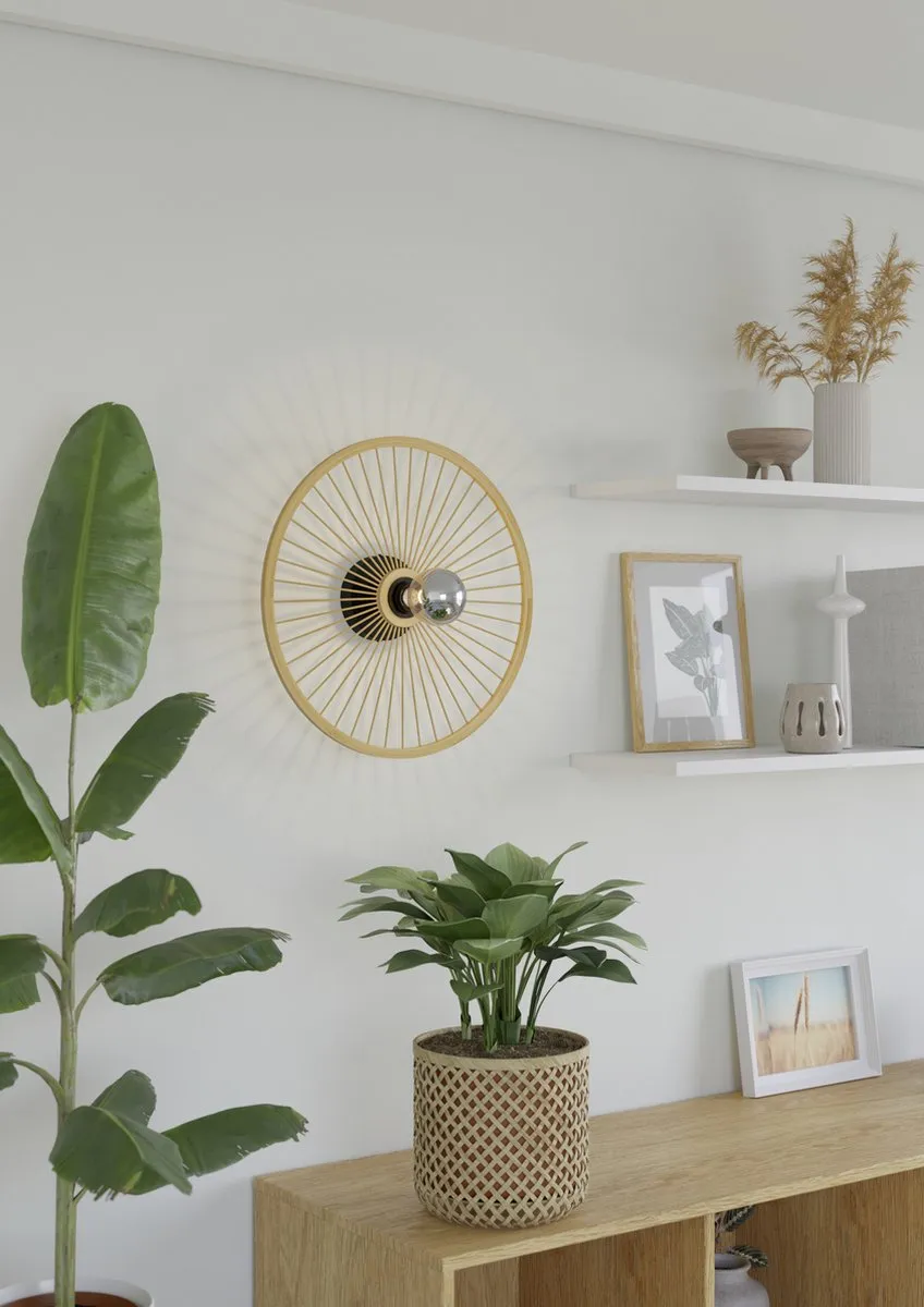 Eglo Leominster Plafondlamp Ø45cm - Zwart/Hout